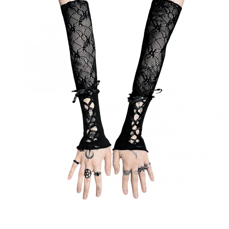 Чулки на руки черные высокие