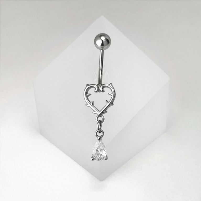 Банан в пупок Сердце с подвеской