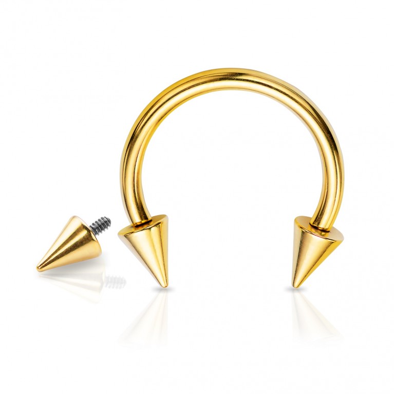 Циркуляр из титана с конусами золотой интернальный