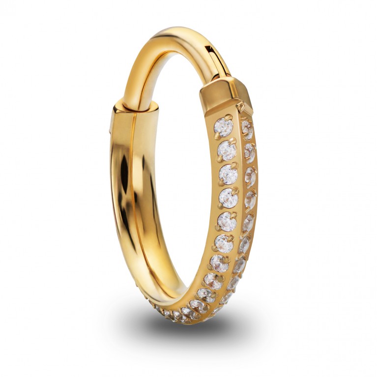 Кликер Twin из титана с кристаллами Clear CZ