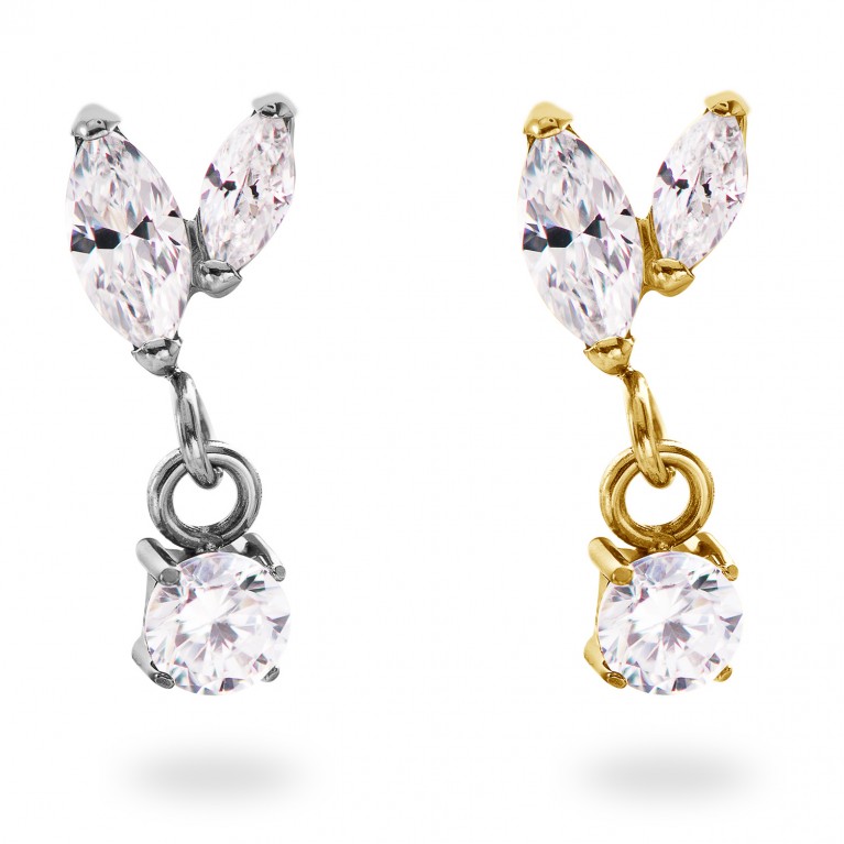 Подвеска Sprig Small титановая с кристаллами Clear CZ