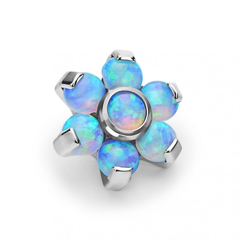 Накрутка титановая Opal Flower с опалами
