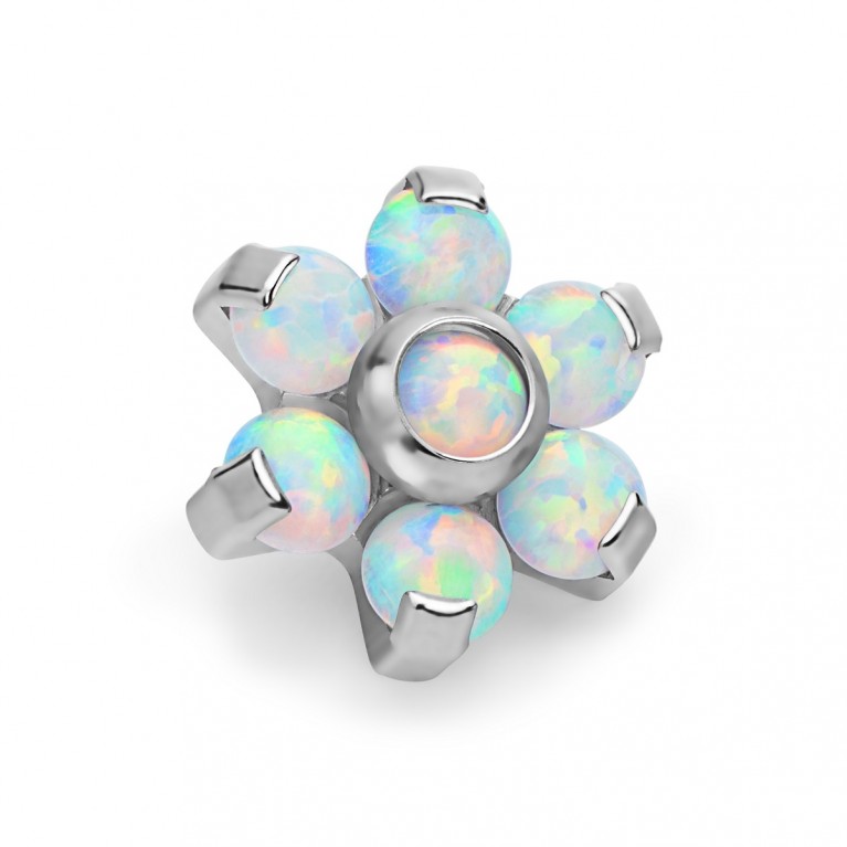 Накрутка титановая Opal Flower с опалами