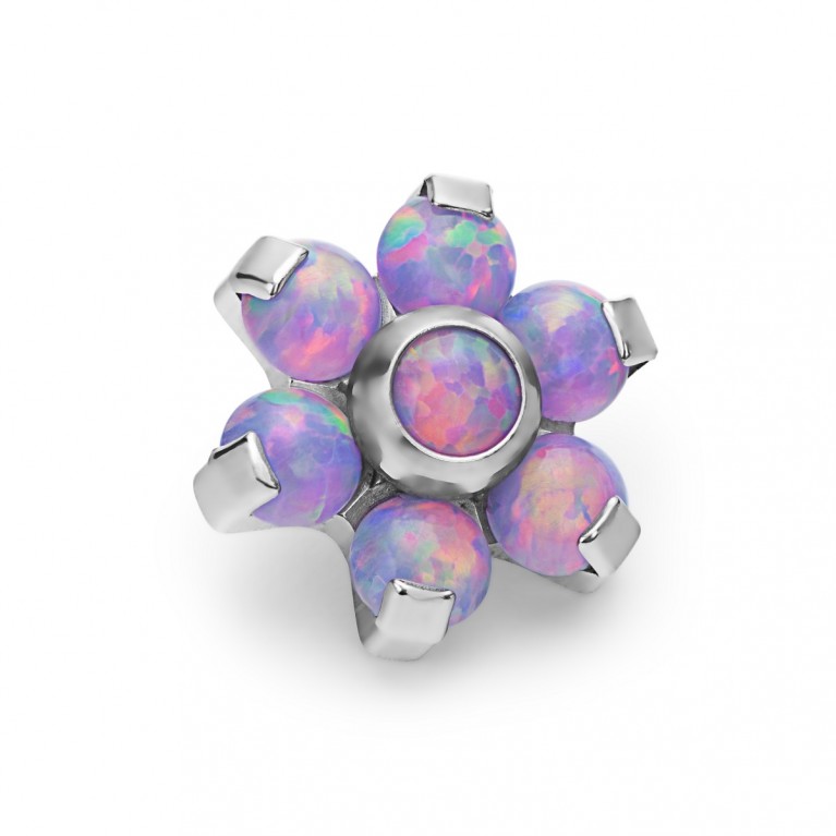 Накрутка титановая Opal Flower с опалами