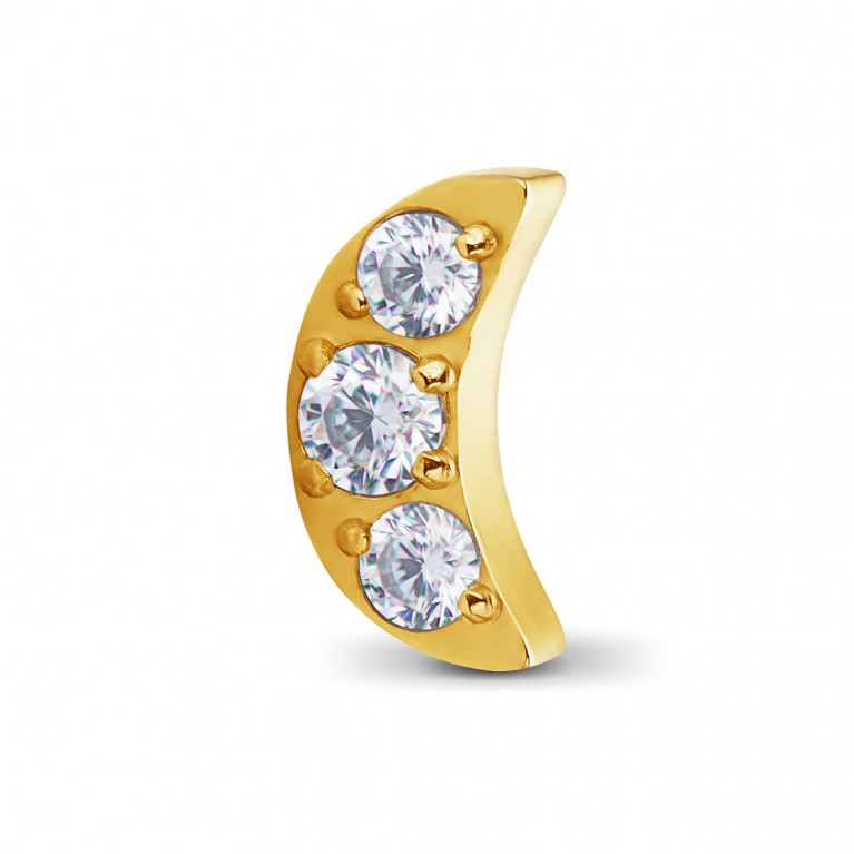Накрутка Полумесяц из титана с кристаллами Clear CZ