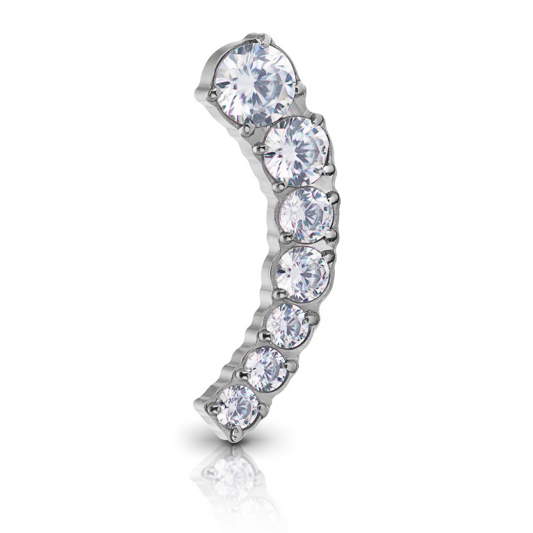 Кластер Comet из титана с кристаллами Clear CZ