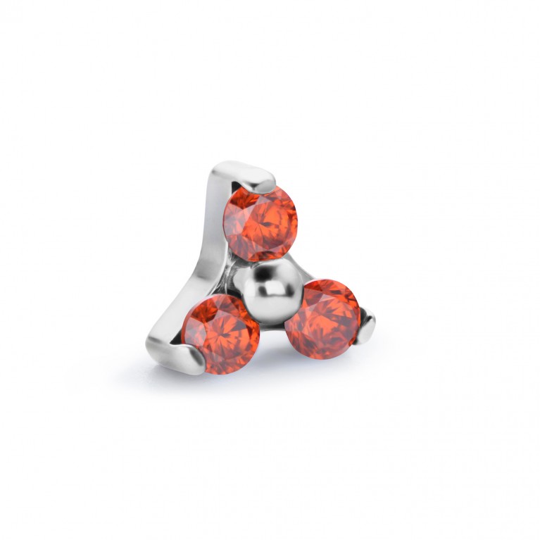 Накрутка с кристаллами Garnet CZ из титана