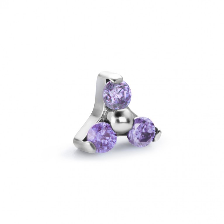 Накрутка с кристаллами Amethyst CZ из титана