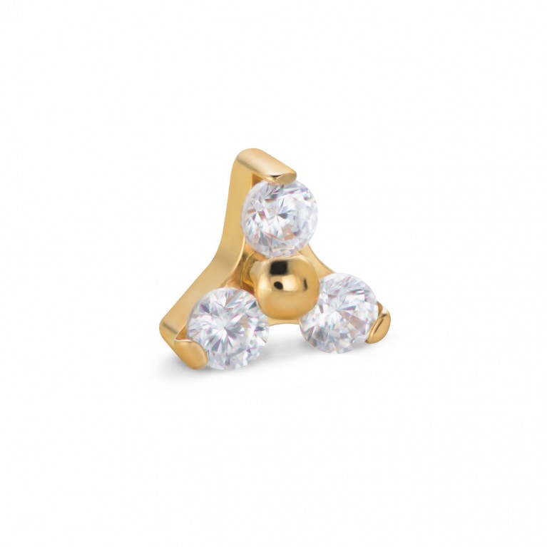Накрутка с кристаллами Clear CZ (Gold PVD) из титана