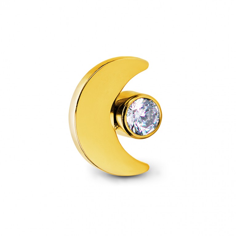 Накрутка Moon титановая с кристаллом Clear CZ