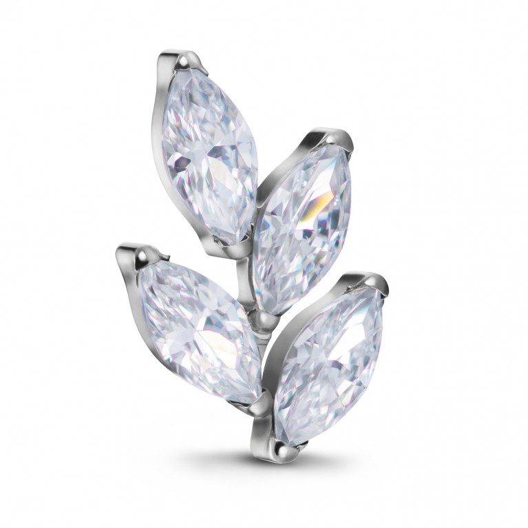 Кластер Marquise Branch титановый с кристаллами Clear CZ