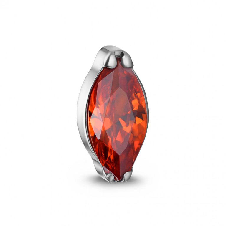 Накрутка Single Marquise Mini титановая с кристаллом CZ