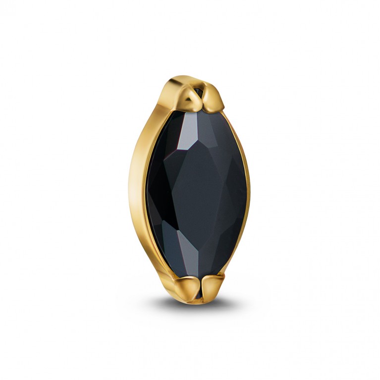 Накрутка Single Marquise Mini титановая с кристаллом Clear CZ (Gold PVD)