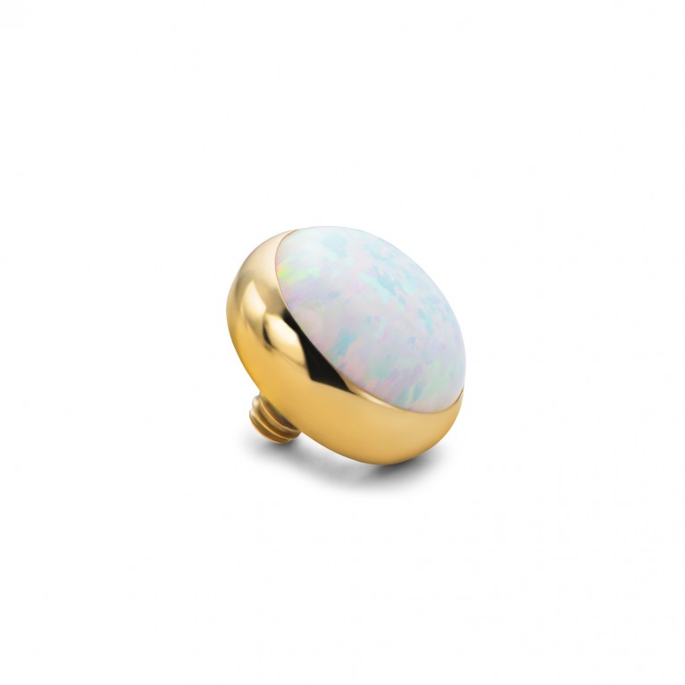 Накрутка с белым опалом из титана (Gold/Black PVD)