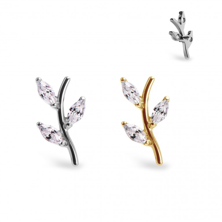 Кластер Marquise Sprig титановый с кристаллами Clear CZ