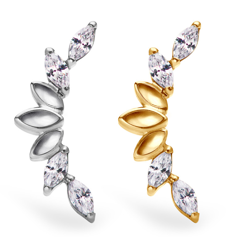 Кластер Marquise Voids титановый с кристаллами Clear CZ