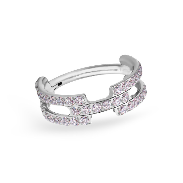 Кликер Stripes титановый с кристаллами Clear CZ