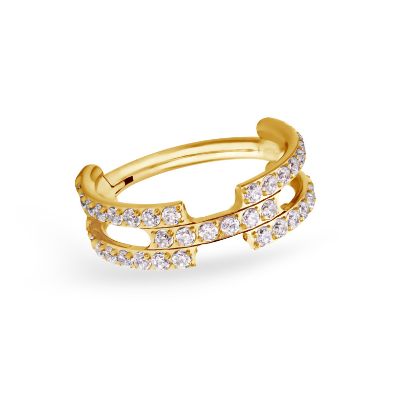 Кликер Stripes титановый с кристаллами Clear CZ