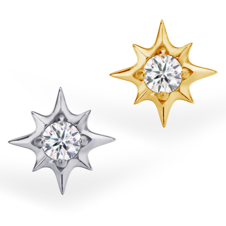 Накрутка Sirius из титана с кристаллами Clear CZ