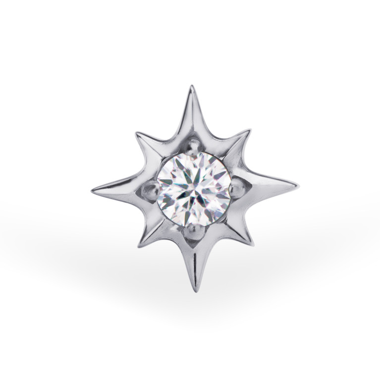 Накрутка Sirius из титана с кристаллами Clear CZ