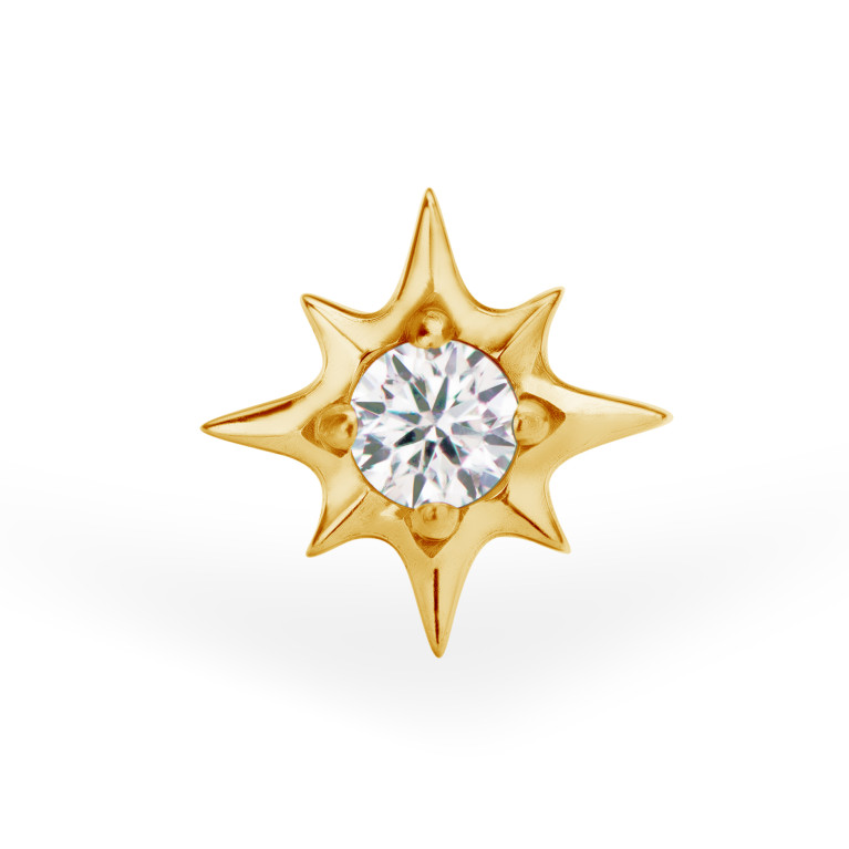 Накрутка Sirius из титана с кристаллами Clear CZ