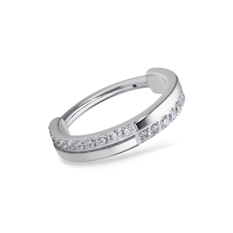 Кликер Streak титановый с кристаллами Clear CZ