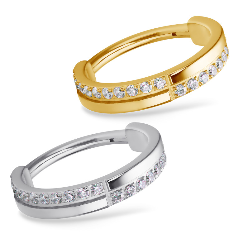 Кликер Streak титановый с кристаллами Clear CZ