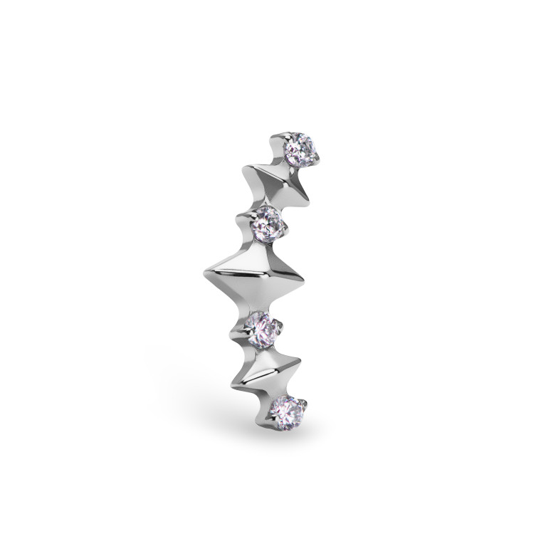 Кластер Diamonds титановый с кристаллами Clear CZ