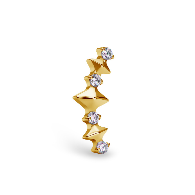 Кластер Diamonds титановый с кристаллами Clear CZ
