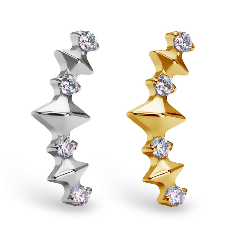 Кластер Diamonds титановый с кристаллами Clear CZ