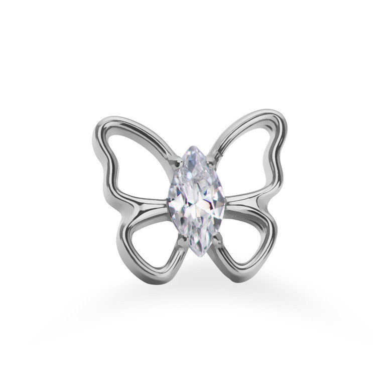Накрутка Marquise Butterfly из титана с кристаллами Clear CZ