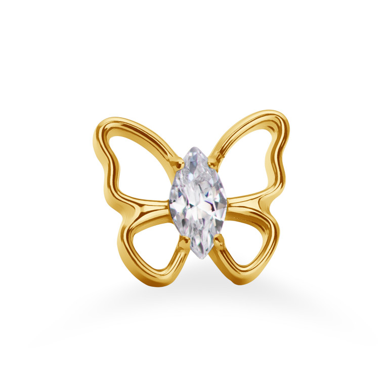 Накрутка Marquise Butterfly из титана с кристаллами Clear CZ