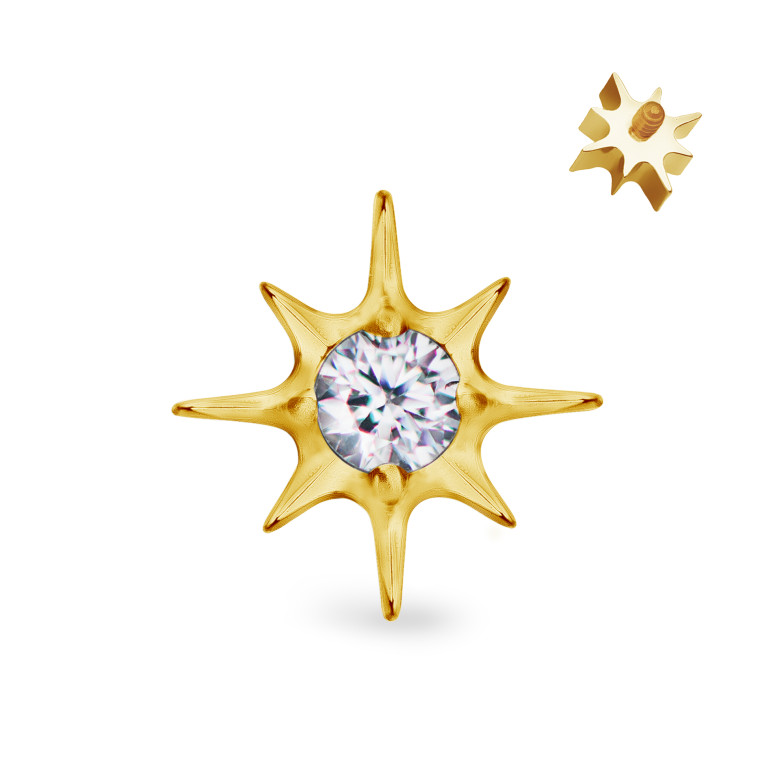 Накрутка Ursa из титана с кристаллами Clear CZ