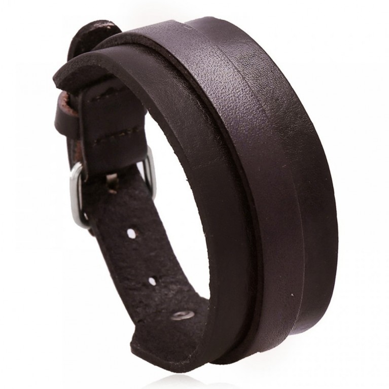 Браслет кожаный Линия коричневый