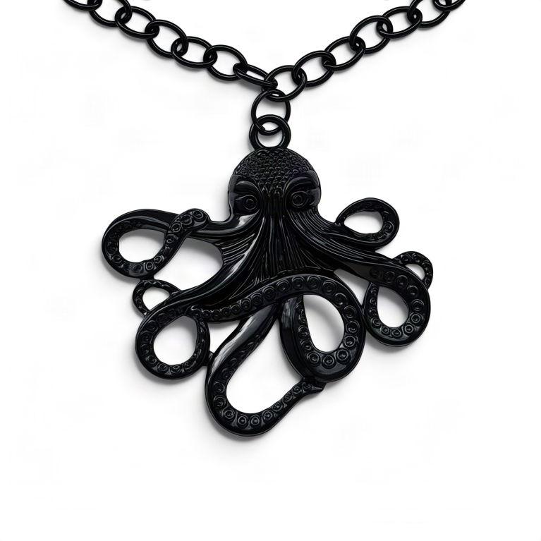 Кулон Octopus на цепочке черный