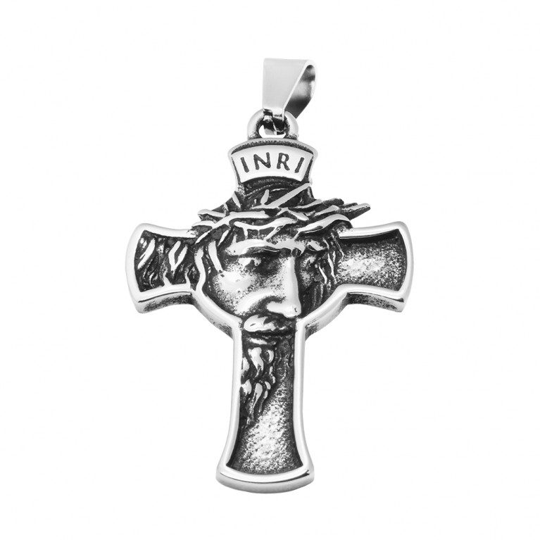 Подвеска из ювелирной стали INRI